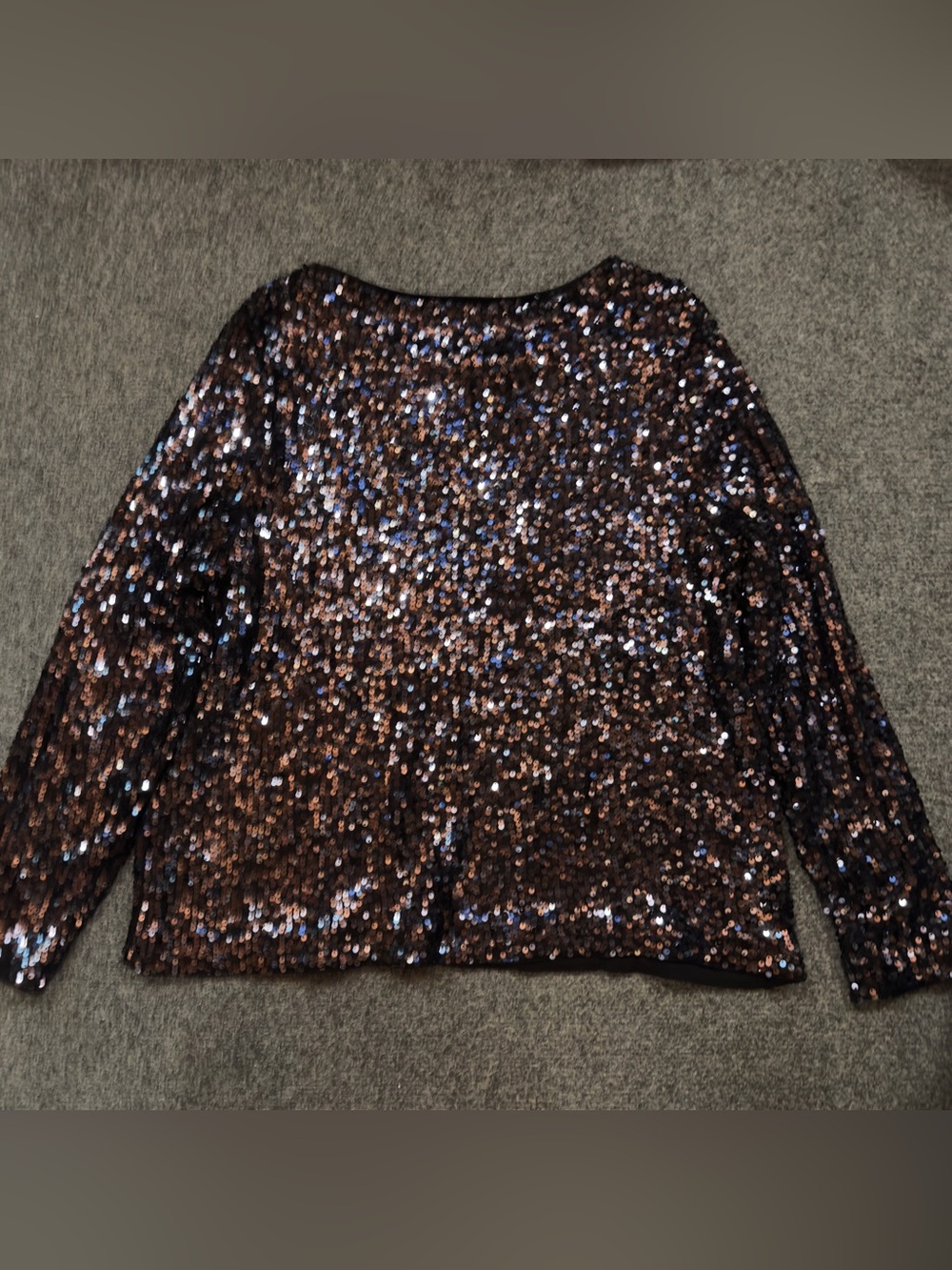 The White Company Black Sequin Long-Sleeve Top NWOT Size 12 - Picture 5 of 8